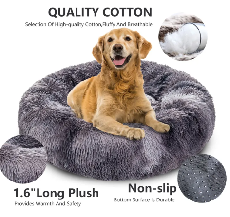 PawHaven Calming Donut Bed — Anti-Anxiety Cuddle Bed for Dogs & Cats