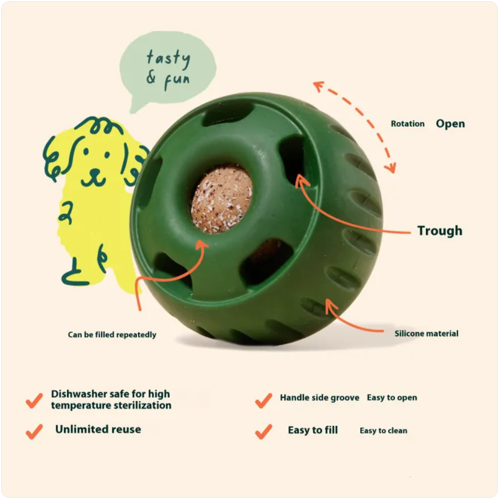PawHaven Slow Feeder Treat Ball — Calming Enrichment Toy for Dogs